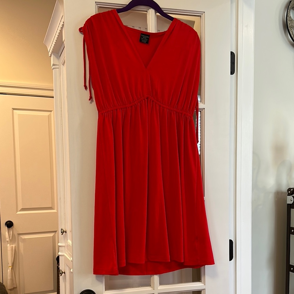 Red Cotton Sleeveless Dress - Great swim coverup
